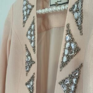 Hommage blazer jacket ballet pink rhinestones any event S in excellent condition